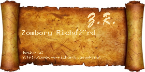 Zombory Richárd névjegykártya